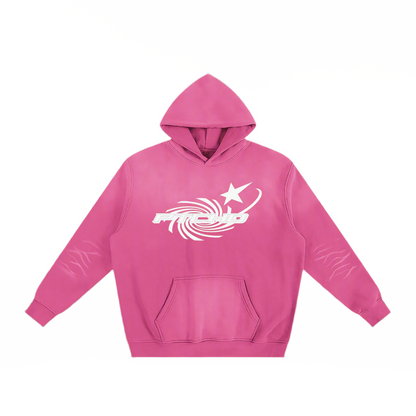 Sunfaded, Pink-White Swirl Hoodie